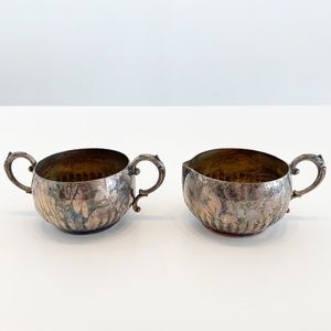 Antique - Silver Plated Cream and Sugar Set